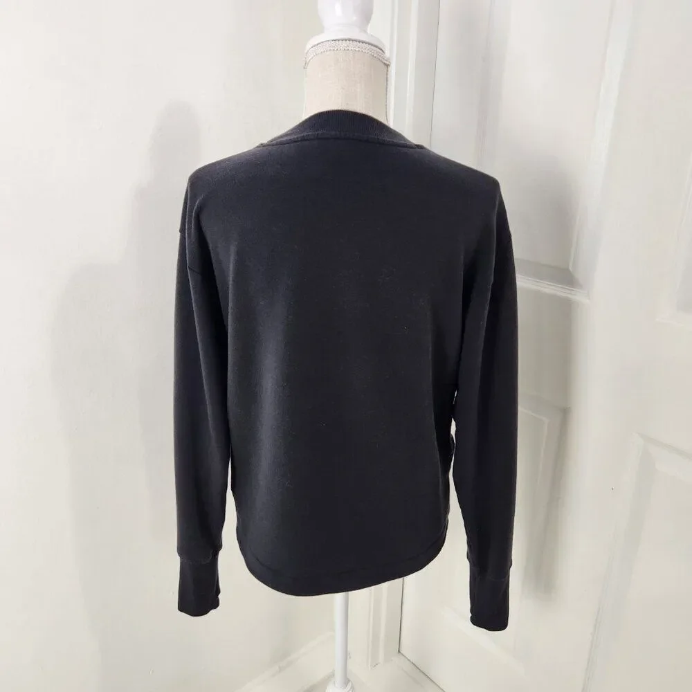 Athleta Sweatshirt Womens S Black Solitude Jersey Knit Pullover Loungewear Comfy - Picture 15 of 16